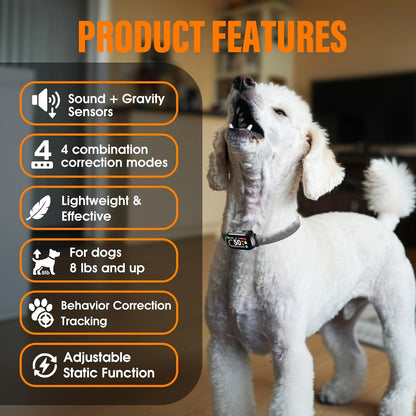 Smart Dog Bark Collar for Small Medium Large Dogs, Bark Collar for Small Dogs 5-15lbs, Anti Barking Collar for Medium Large Dog 25-100lbs, with 4 Training Modes, More 8 Sensitivity Levels, Black