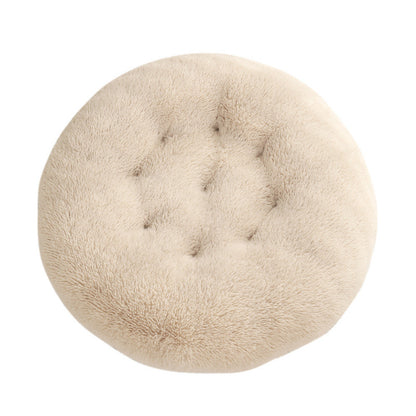 Round Pet Mat Dog Bed Plush Warm Sleep Dog Bed Cathouse Doghouse
