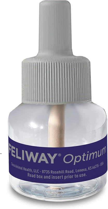 FELIWAY Optimum Cat, Enhanced Calming Pheromone Diffuser, 30 Day Refill - 1 Pack, Translucent, 48 mL