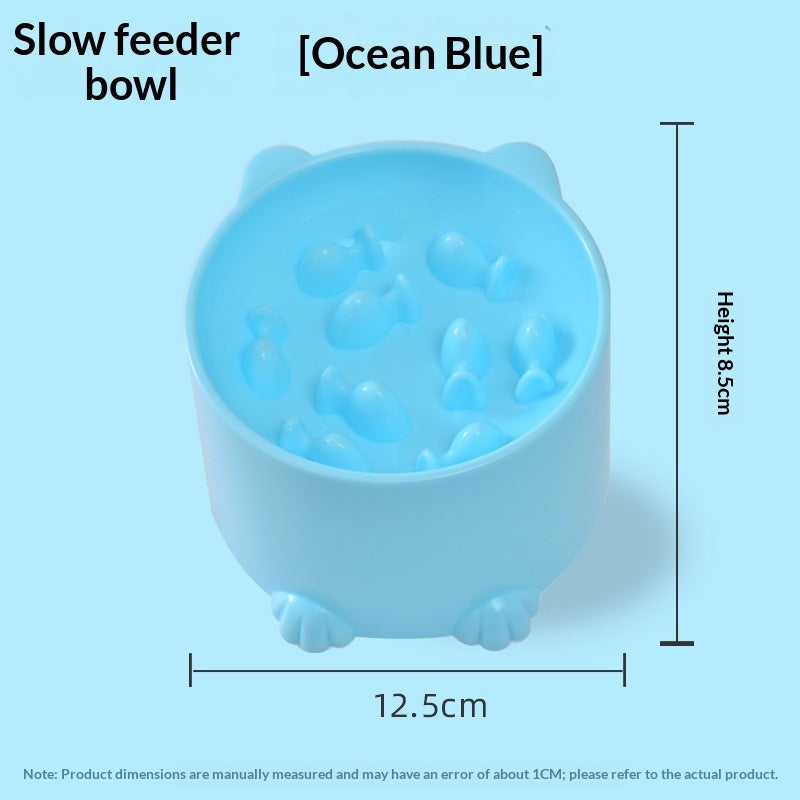 Solid Color Minimalism Slow-feeding Anti-choking Pet Bowl