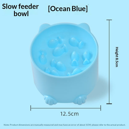 Solid Color Minimalism Slow-feeding Anti-choking Pet Bowl