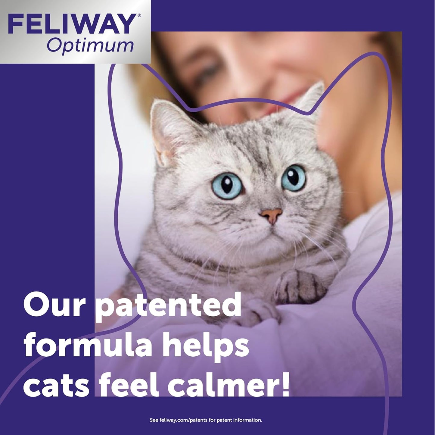 FELIWAY Optimum Cat, Enhanced Calming Pheromone Diffuser, 30 Day Refill - 1 Pack, Translucent, 48 mL