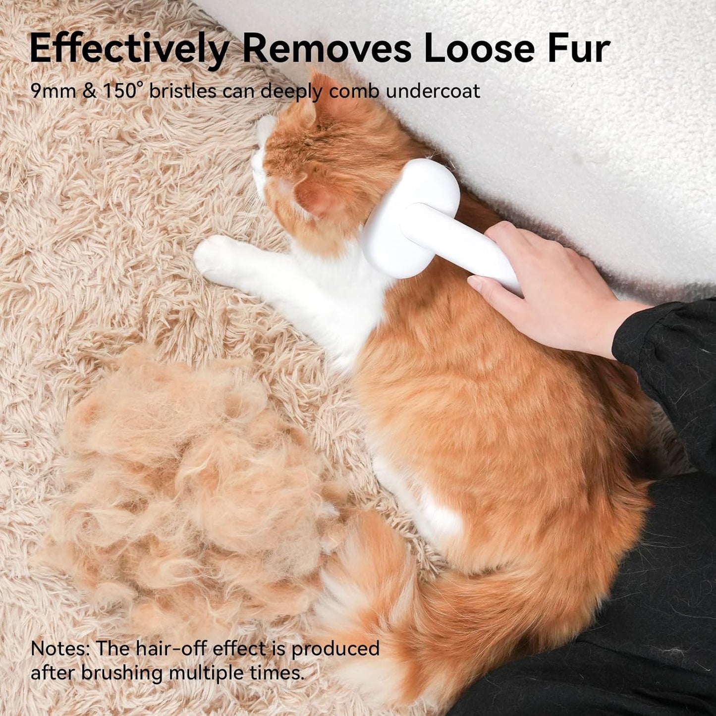 Release Button, Cat Brushes for Indoor Cats Shedding, Cat Brush for Long or Short Haired Cats, Cat Grooming Brush Cat Comb for Kitten Rabbit Massage Removes Loose Fur, White