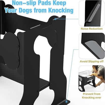 9.1 L Elevated Large Dog Water Bowl, 36CM Raised Dog Bowl with Stand for Large Breed, Full Metal Elevated Dog Bowls for Relief Joint Pressure, Easy Clean Stainless Steel Dog Bowls for Indoor Outdoor