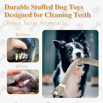 Squeaky Dog Toys Plush Stuffed Crinkle Pet Chew Toys Stuffing Dog Toys For Small Medium Large Dogs Puppy Teething Toys For Boredom Training