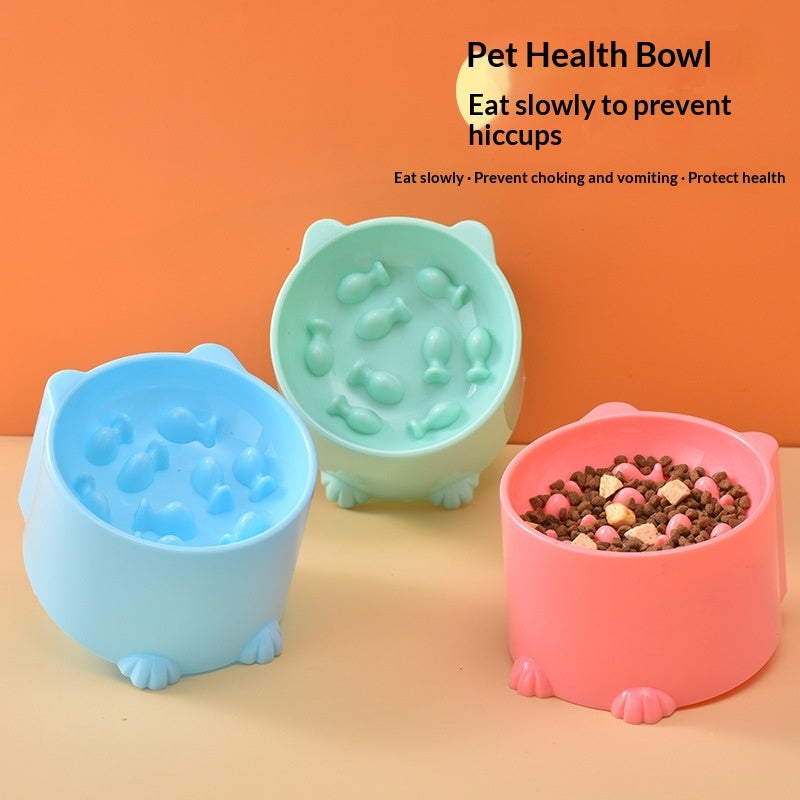 Solid Color Minimalism Slow-feeding Anti-choking Pet Bowl