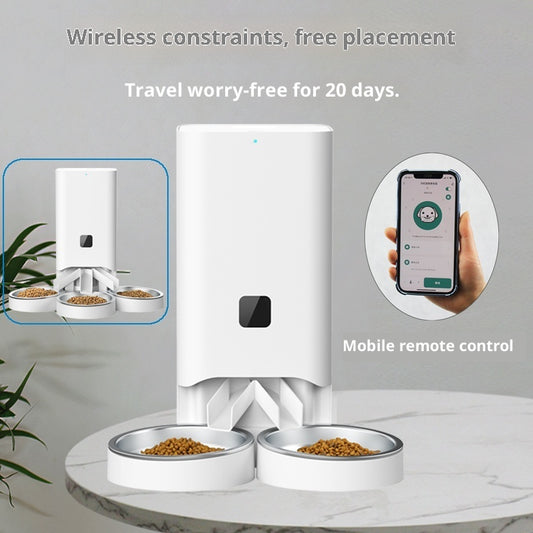 Multiple Smart Pet Automatic Feeders With Timed And Quantitative Feeding