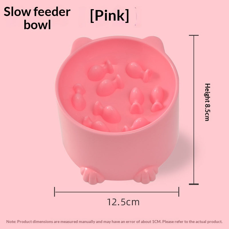 Solid Color Minimalism Slow-feeding Anti-choking Pet Bowl